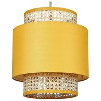 lampara de techo de poliester ratan algodon natural amarillo mostaza 174 cm boeri