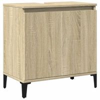armario de lavabo  mueble de lavabo madera contrachapada roble sonoma 58x33x60 cm