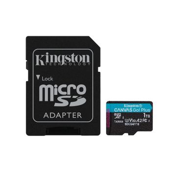 Tarjeta microSD Kingston Canvas Go Plus Gen4 1TB 200MB/s U3 V30 A2 con Adaptador