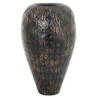 jarron de metal negro y dorado 32x32x52