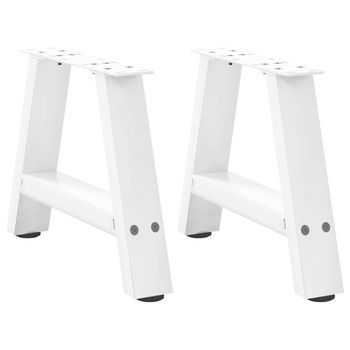 Patas Para Mesa De Centro En Forma De A (2 Unidades), Color Blanco, 50 X (30-31) Cm, Acero Vidaxl