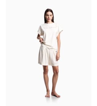 Emporio Armani para mujer. EW000616_AF20243 Camiseta Devor blanco (XS), Casual, Viscosa, Manga corta