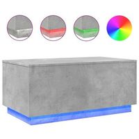 mesa de centro de salon de diseno moderno con luces led 90 x 50 x 40 cm madera de ingenieria gris dec037667