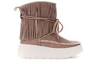 botines altos de ante con flecos taupe 36
