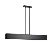 lampara colgante con estructura de metal rectangular negro 4xe27