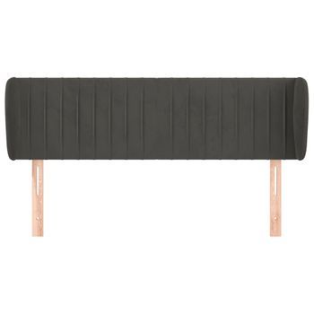 Cabecero Cama Mueble De Dormitorio De Terciopelo Oscuro 147 X 23 X 78/88 Cm Gris M02_0008218