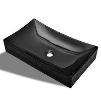 lavabo de ceramica rectangular color negro vidaxl
