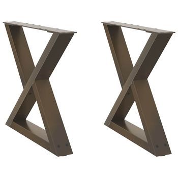 Patas Mesa，pierna De Mesa De Centro 2 Uds Acero Natural 60x(42-43,3) Cm Acero