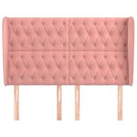 cabecero cama mueble de dormitorio con orejas de terciopelo 147 x 23 x 118128 cm rosa m020004074