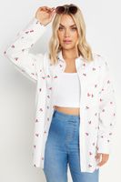 limited collection camisa algodon blanca con cerezas bordadas mujer curvy y tallas grandes limited collection