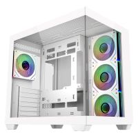caja pc cooler master elite 681 blanco atx vidrio templado rgb gaming