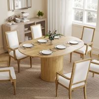 mesa comedor extensible de mdf acero homcom 110-150x110x75 cm natural