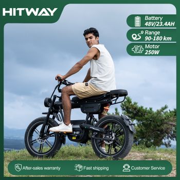 Bicicleta eléctrica HITWAY BK30 con neumáticos anchos de 20