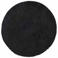 alfombra peluda de pelo largo navarra negra 240x240cm poliester