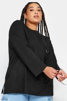 limited collection camiseta negra manga larga con bolsillo utility mujer curvy y tallas grandes limited collection