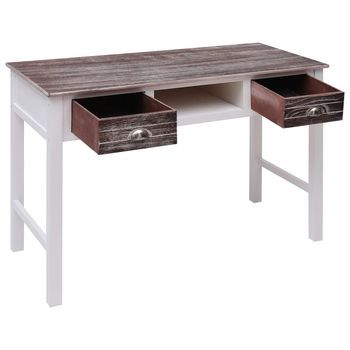 Escritorio | Mesa De Trabajo De Madera Marrón 110x45x76 Cm