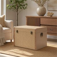 conjunto de 3 baules de madera natural 54x36x36 cm