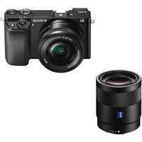 sony a6000 mirrorless camera with 16-50 mm f35-56  55 mm f18 lens bundle white