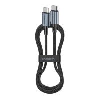 cable trenzado choetech usb-c a usb-c pd60w negro de 12 m