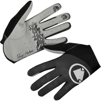 ENDURA | Guantes Largos HUMMVEE Lite Icon Negro - Reverso de malla elástica de 4 vías, transpirable y ligera   Tire del manguito elástico  Palma de cuero sintético duradero con perforaciones cortadas