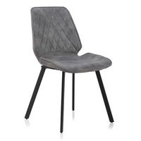 silla tapizada gris claro con patas de metal pack 2 uds