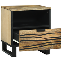 mesita de noche  mesilla de noche  cabinete de noche 40x33x46 cm de madera maciza de mango cfw77156