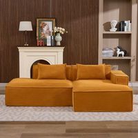 sofa compacto de 235 cm 2 plazas amarillo mostaza con asientos de muelles y espuma