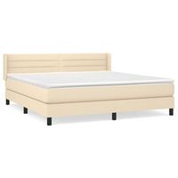 cama matrimonial  cama para adultos  cama box spring con colchon tela color crema 180x200 cm