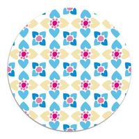 alfombra vinilica crema 190x190cm agatha hidraulico baldosas flores bicolor