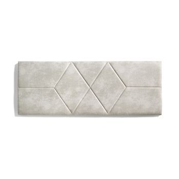 Cabecero De Cama 110 Rombos Tela Antimanchas 112x57x5cm Blanco Roto Efecto Granito