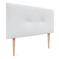 dhome cabecero de pana liso con botones 110x115 con patas camas 105 - blanco