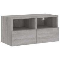 mueble tv de pared  mueble de salon  armario tv madera de ingenieria sonoma gris 60x30x30 cm