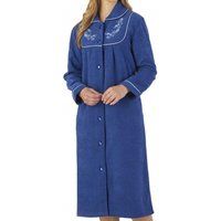 Elegant Button Up Front Fleece Housecoat