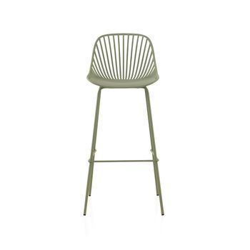 Pack De 2 Taburetes Pp Color Pistacho Con Patas Metalicas