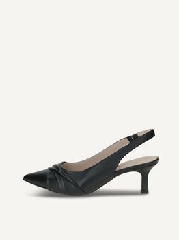 CAPRICE sling pumps, black, made of Leather with Queenie, Size 38