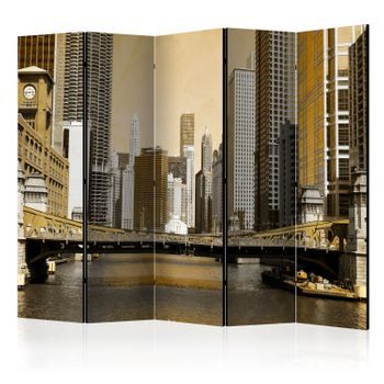 Biombo - Chicago's Bridge (vintage Effect) Ii (225x172 Cm)