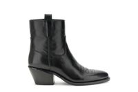 botines de piel con costuras decorativas black 40