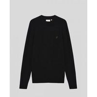 lyle  scott jersey kn2200v cotton merino full zip-z865 black para hombre