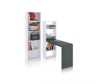 pack de escritorio y estanteria de 5 baldas en blanco artik y gris grafito cosmic plus blanco artik blanco mate - gris grafito 120 x 71 x 53 cm