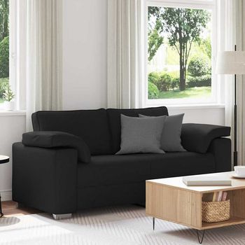 Vidaxl Sofá De Dos Plazas Negro 180 Cm Tela