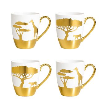 Tazas savana doradas - set de 4