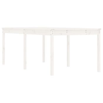 Mesa De Jardín | Mesa De Exterior Madera Maciza De Pino Blanco 203,5x100x76 Cm
