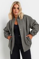 yours chaqueta boucle gris estilo bomber mujer curvy y tallas grandes yours