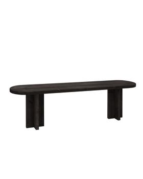 Banco de madera maciza en tono negro de 120x45cm