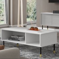 mesa de centro 110 cm paneles laminados blanco