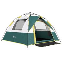 outsunny tienda camping plegable con 1 puerta 3 ventanas bolsa de transporte y apertura automatica 205x195x135 cm verde   aosom espana