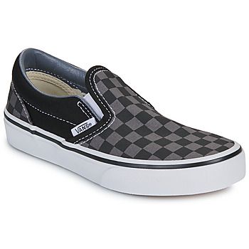 Vans Zapatos UY Classic Slip-On (Checkerboard) Blk/Pewter para niño