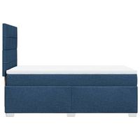 cama con colchon apariencia azul