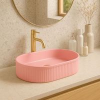 lavabo sobre encimera rea vanda bubble gum pink matt oval