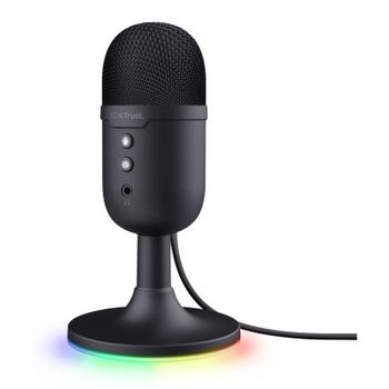 Micrófono Trust GXT 234 Yunix USB cardioide compacto RGB con salida auriculares